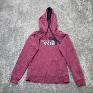 The North Face Hoodie Womens Medium Purple Half Dome Logo Cotton Fleece Lined